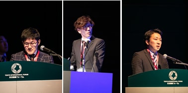 谷越技師（左）、近藤副技師長（中央）、管家医長（右）